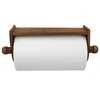 Home Basics Quick Install Rustic Pine Wood Wall Mounted Paper Towel Holder with Flat Top, Brown PH01130